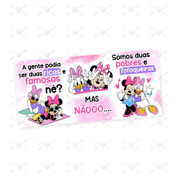 Arte Caneca Minnie & Margarida Amigas Pobres e Fofoqueiras