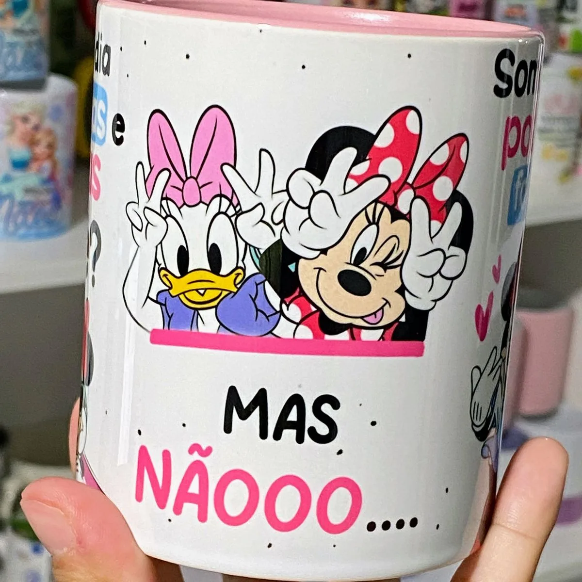 Arte Caneca Minnie & Margarida Amigas Pobres e Fofoqueiras