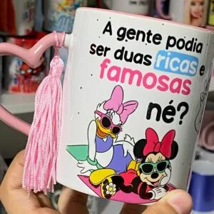 Arte Caneca Minnie & Margarida Amigas Pobres e Fofoqueiras