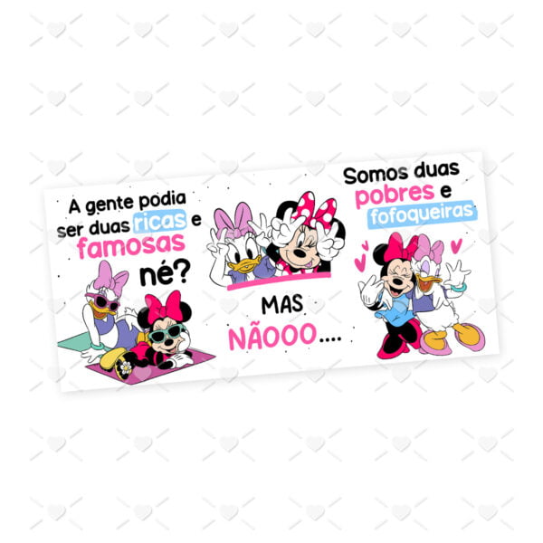 Arte Caneca Minnie & Margarida Amigas Pobres e Fofoqueiras