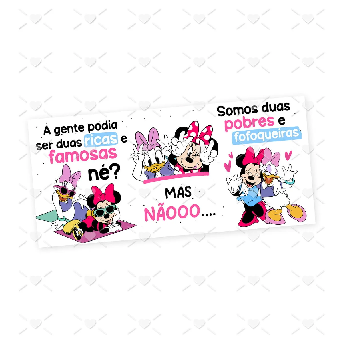 Arte Caneca Minnie & Margarida Amigas Pobres e Fofoqueiras