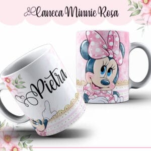 Arte Caneca Minnie Rosa - Arquivo Digital
