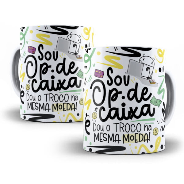 Arte Caneca Op. de Caixa Flork Frase Profissão Em Png