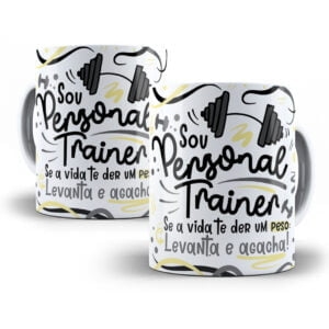 Arte Caneca Personal Trainer Flork Frase Profissão Em Png