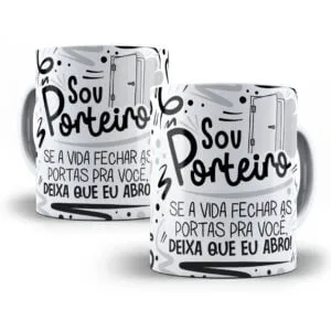 Arte Caneca Porteiro Flork Frase Profissão Em Png