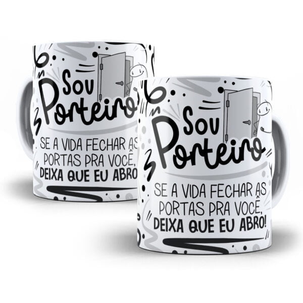 Arte Caneca Porteiro Flork Frase Profissão Em Png