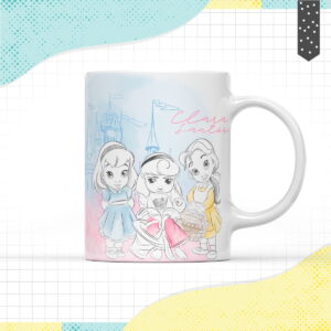 arte caneca princesas png para sublimacao