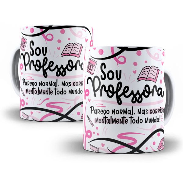 Arte Caneca Professor(a) Flork Frase Profissão Em Png