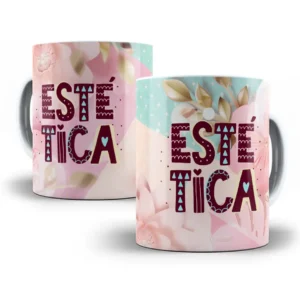 Arte Caneca Profissão Esteticista Estética Rosa Floral