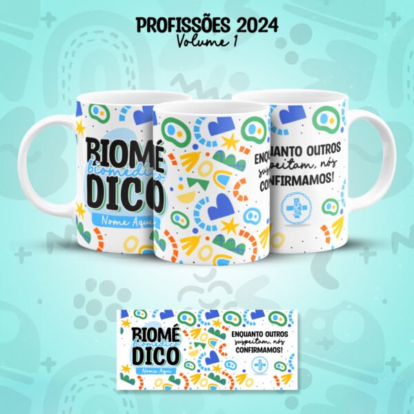 Arte Caneca Profissões Biomedicina Biomédico(a) Frases Colors