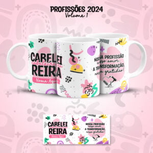 Arte Caneca Profissões Cabeleireira Frases Coloridas