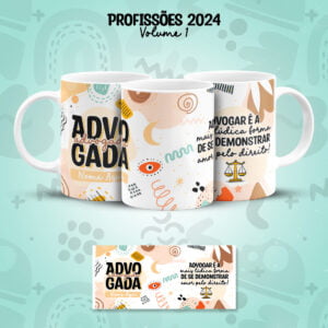 Arte Caneca Profissões Direito Advogado(a) Frases Coloridas