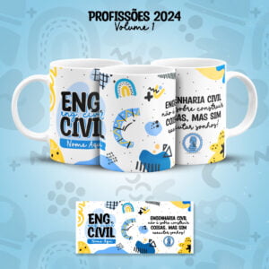Arte Caneca Profissões Engenharia Engenheiro(a) Civil