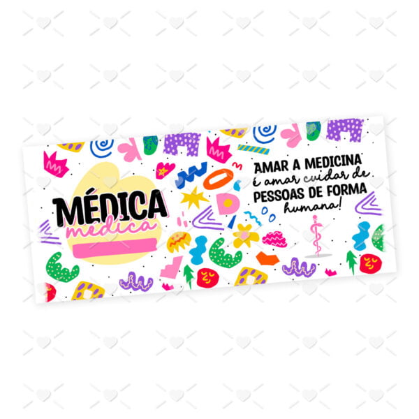 Arte Caneca Profissões Medicina Médico(a) Frases Coloridas