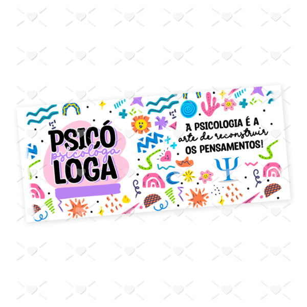 Arte Caneca Profissões Psicologia Psicólogo(a) Coloridas