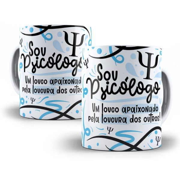 Arte Caneca Psicólogo(a) Flork Frase Profissão Em Png