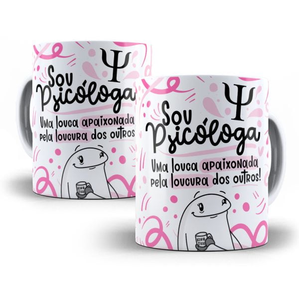 Arte Caneca Psicólogo(a) Flork Frase Profissão Em Png