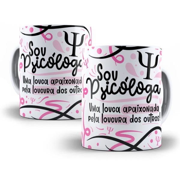 Arte Caneca Psicólogo(a) Flork Frase Profissão Em Png