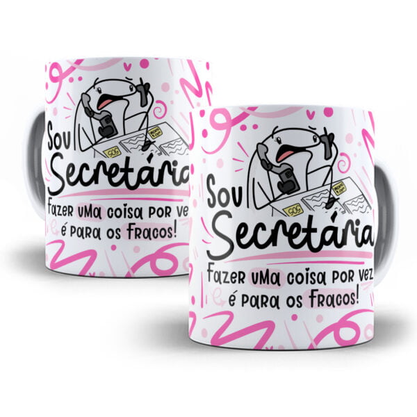 Arte Caneca Secretário(a) Flork Frase Profissão Em Png