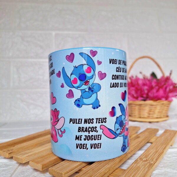 Arte Caneca Stitch a Primeira Vez Que Te Beijei