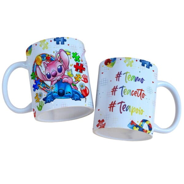 Arte Caneca Stitch Autismo - Arquivo Digital