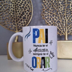 arte caneca sublimacao dia dos pais com frase de oracao png