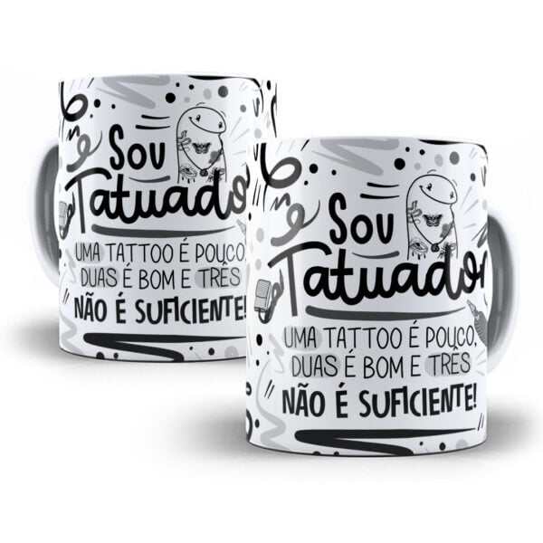 Arte Caneca Tatuador Flork Frase Profissão Em Png