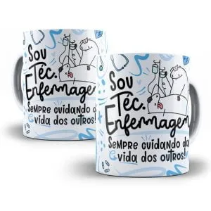 Arte Caneca Téc. Enfermagem Flork Frase Profissão Em Png