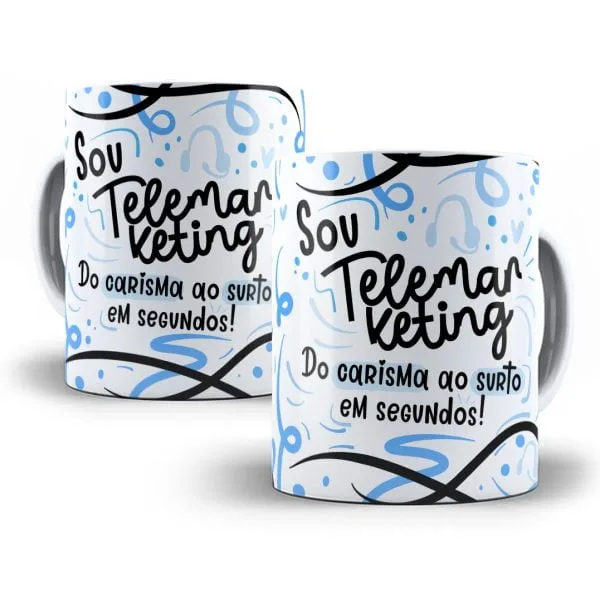 Arte Caneca Telemarketing Flork Frase Profissão Em Png