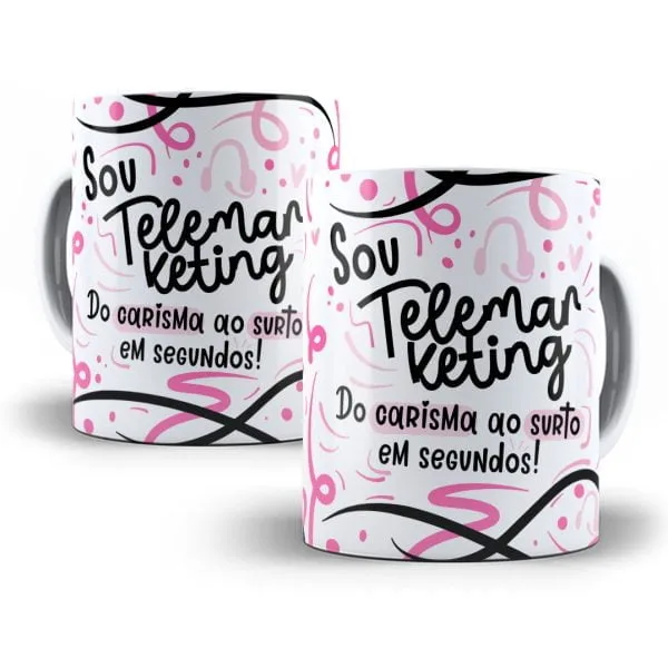 Arte Caneca Telemarketing Flork Frase Profissão Em Png