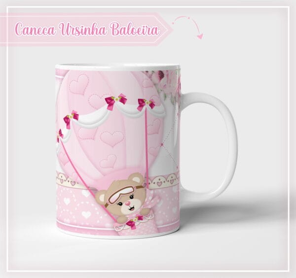 Arte Caneca Ursinha Baloeira - Arquivo Digital