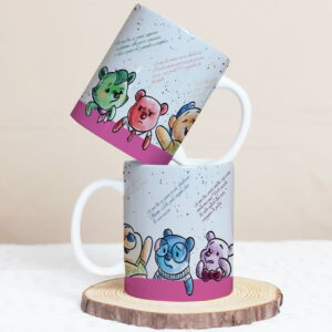 arte caneca ursinho pooh divertidamente para sublimacao
