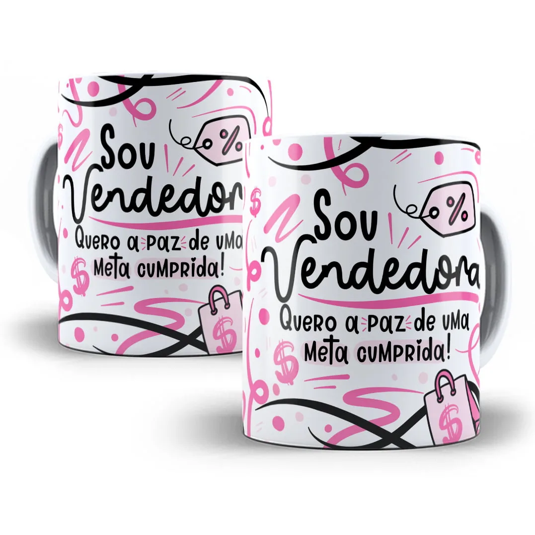 Arte Caneca Vendedor(a) Flork Frase Profissão Em Png