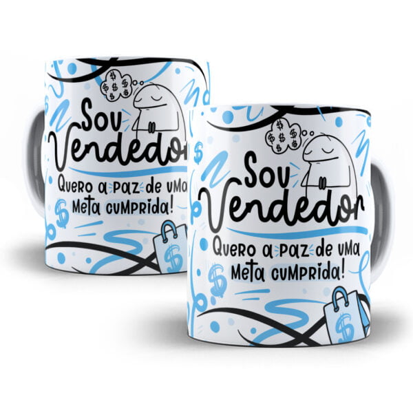 Arte Caneca Vendedor(a) Flork Frase Profissão Em Png