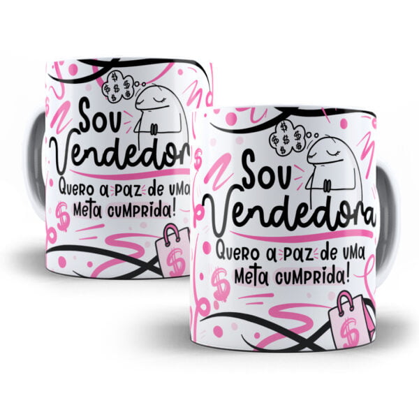 Arte Caneca Vendedor(a) Flork Frase Profissão Em Png