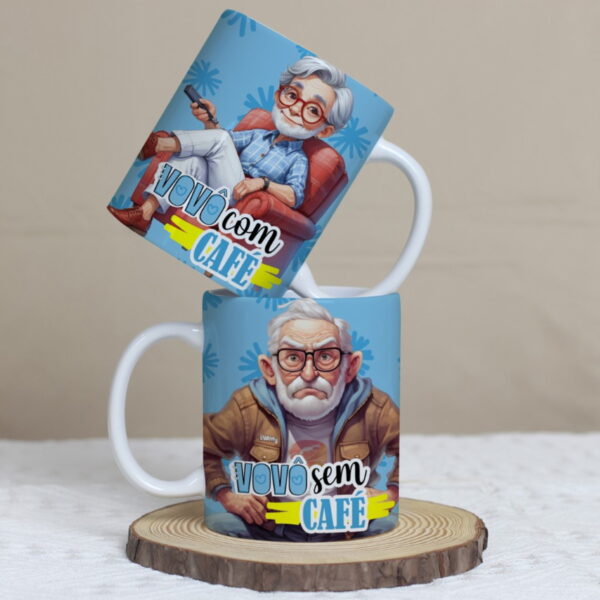 Arte Canecas Avós com Café sem Café - Png e Corel