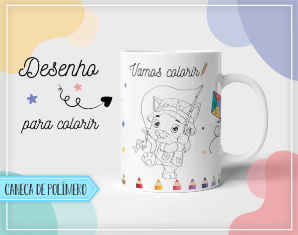 Arte Canecas Polímero Para Colorir - Arquivo Digital