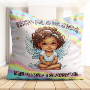 arte de sublimacao almofada anjinhos para batizado