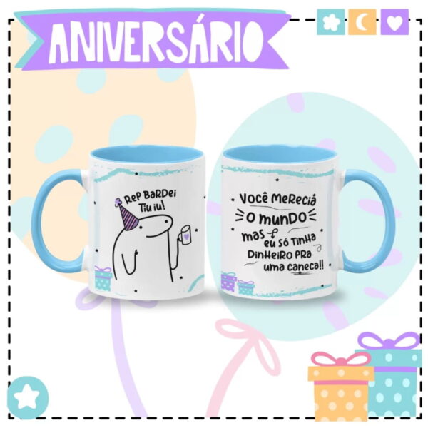 Arte Digital Caneca Aniversário Roxa Png