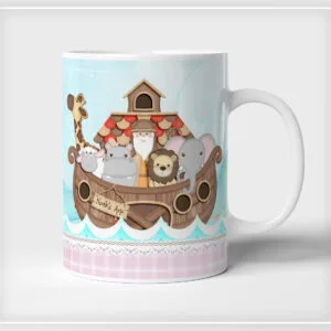 Arte Digital Caneca Arca de Noé Menina - Arquivo Digital 10 Arte Digital Caneca Arca de Noé Menina - Arquivo Digital