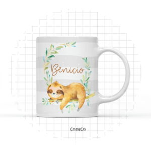 arte digital caneca bicho preguica arquivo digital