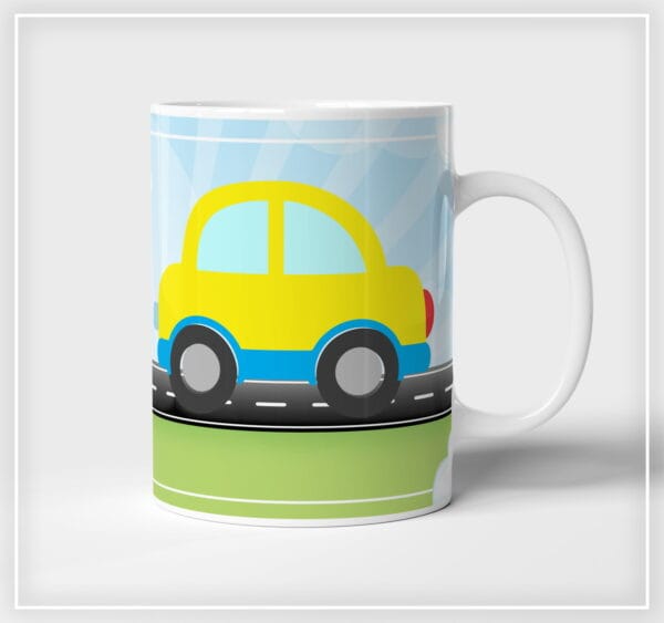 Arte Digital Caneca Carrinhos - Arquivo Digital