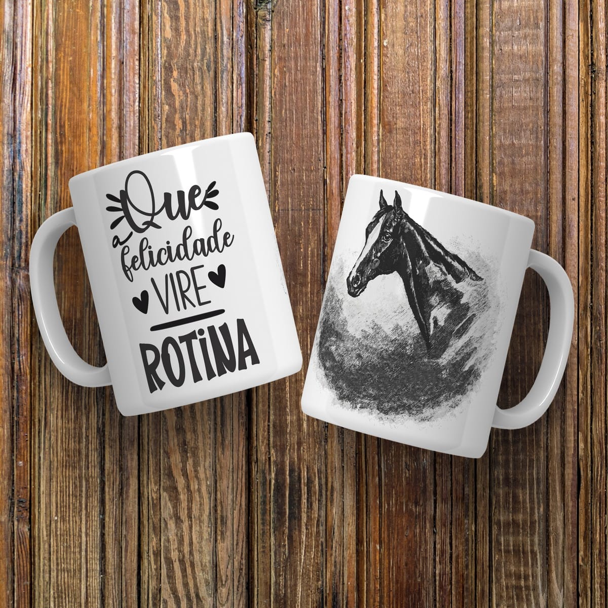 Arte Digital Caneca Cavalos para Sublimação 2 Arte Digital Caneca Cavalos para Sublimação - Imagem 2