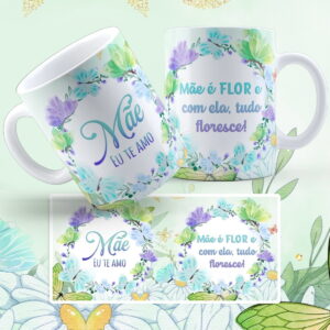 arte digital caneca dia das maes borboleta png