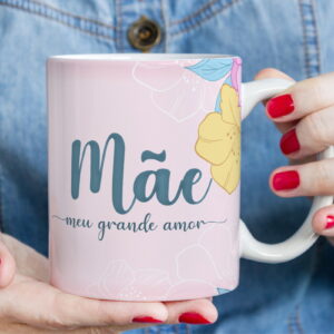 arte digital caneca dia das maes floral para sublimacao