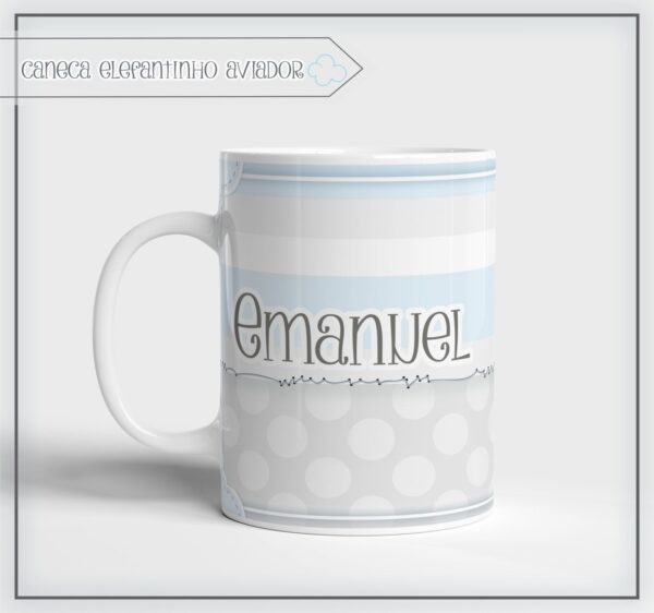 Arte Digital Caneca Elefantinho Aviador - Arquivo Digital