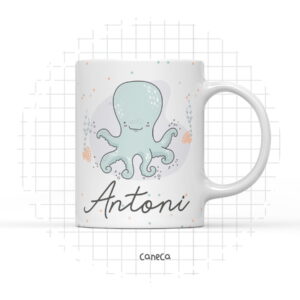 arte digital caneca fundo do mar menino com nome