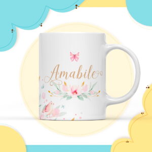 arte digital caneca jardim com nome amabile para presentear