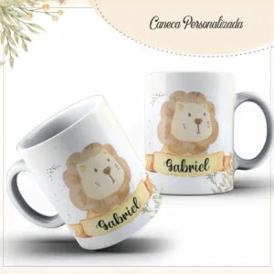 Arte Digital Caneca Leãozinho Fofo - Arquivo Digital