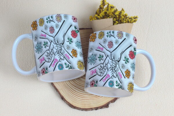 Arte Digital Caneca Mãozinhas Dia das Mães - Png